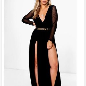 Black Double Slit Maxi Dress